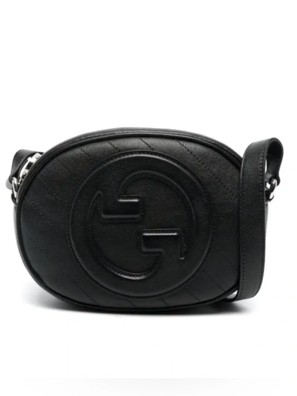 Gucci Black Quilted GG Oval Leather Crossbody - Picture 1 of 10
